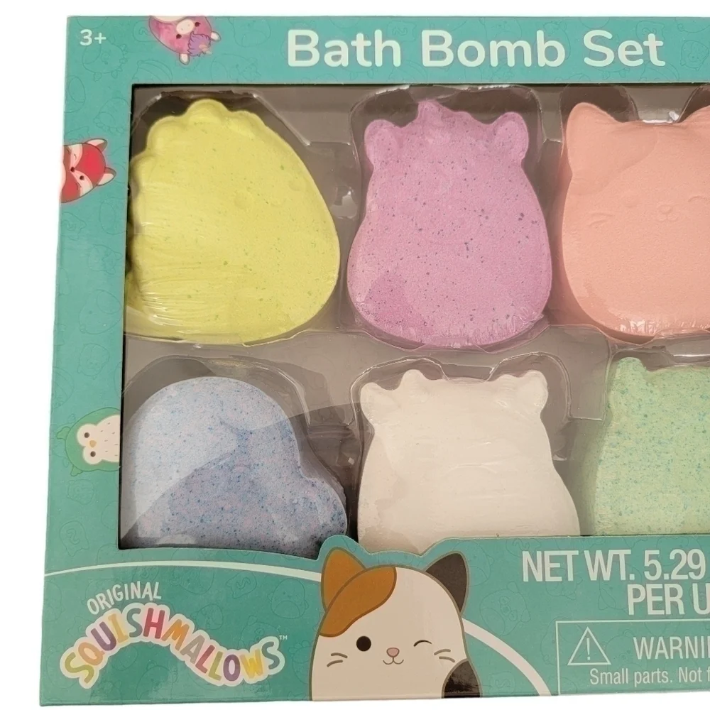 🛑 2 / $40 Sale! Squishmallow Bath Bomb Set (8 Count) with Surprise Charms NWT